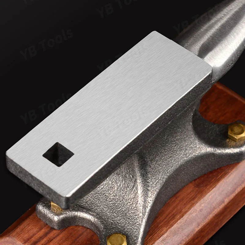 Vintage Ebony Wood Base Horned Steel Anvil Household Iron Anvil Tiger Clamp for Jewelry High-precision Parts Processing DIY Tool