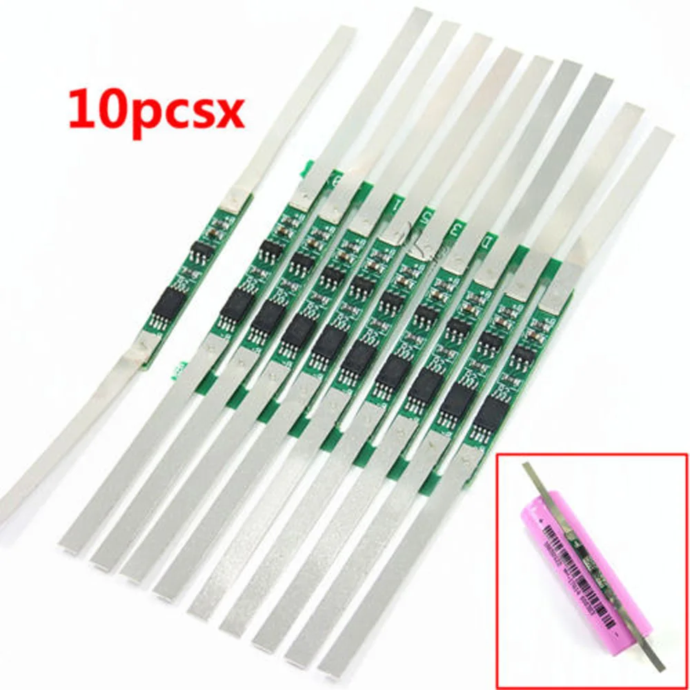 10Pcs Protection Board For 3.7V 18650 Li-Ion Lithium Battery W/ Solder Be JB 28*3mm Protectiive Board Replacement