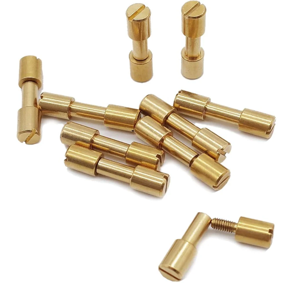 10 Sets of 6*4mm Brass Corby Bolts Fasteners Tactical Lock Rivets, Knife DIY Tool Handle Fastener Revision, EDC Knife Screw