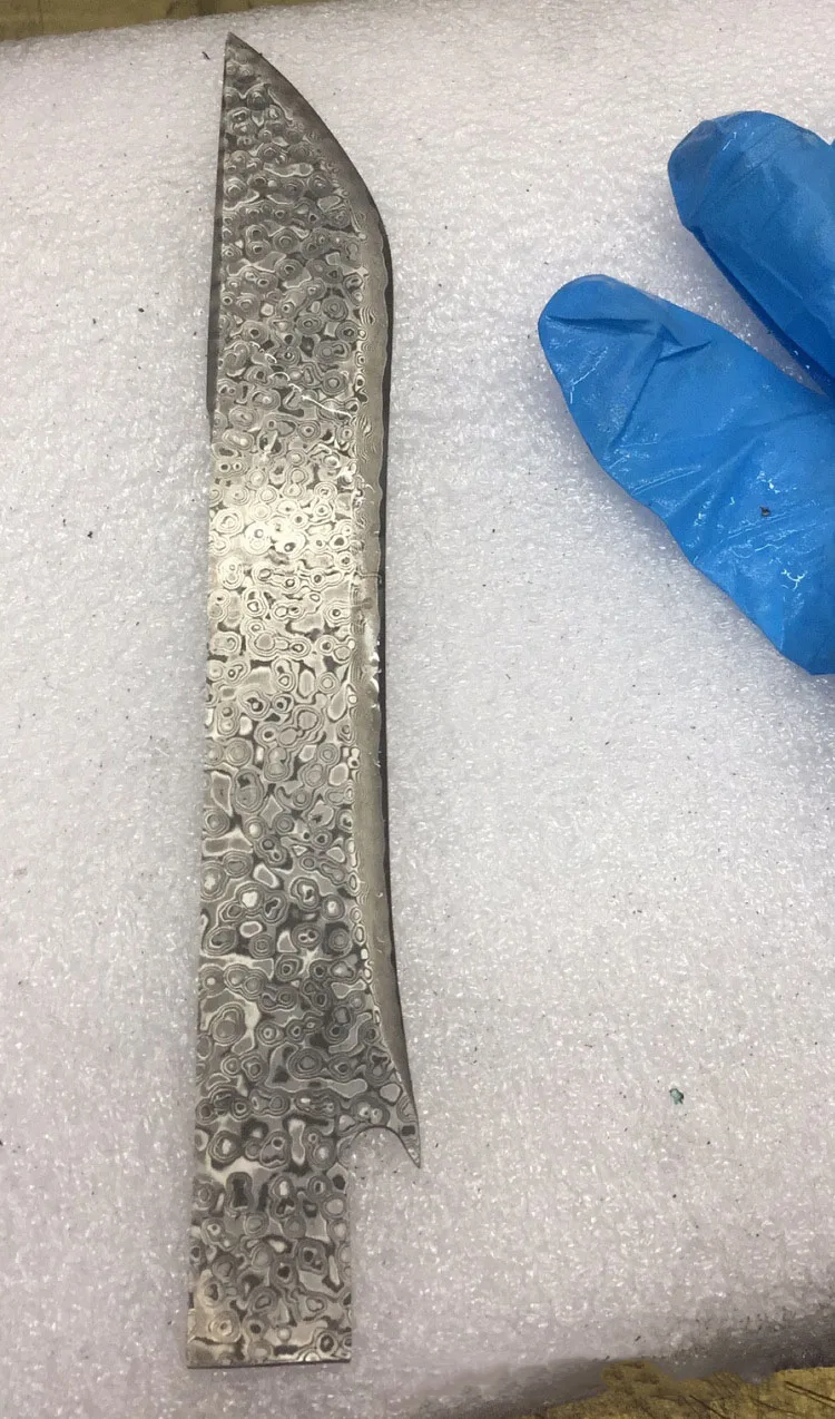 Damascus Steel Sandwich structure VG10 Clip Steel Already Quenched Blade Steel Raw materials Diy Knife 30x8.5x0.3cm