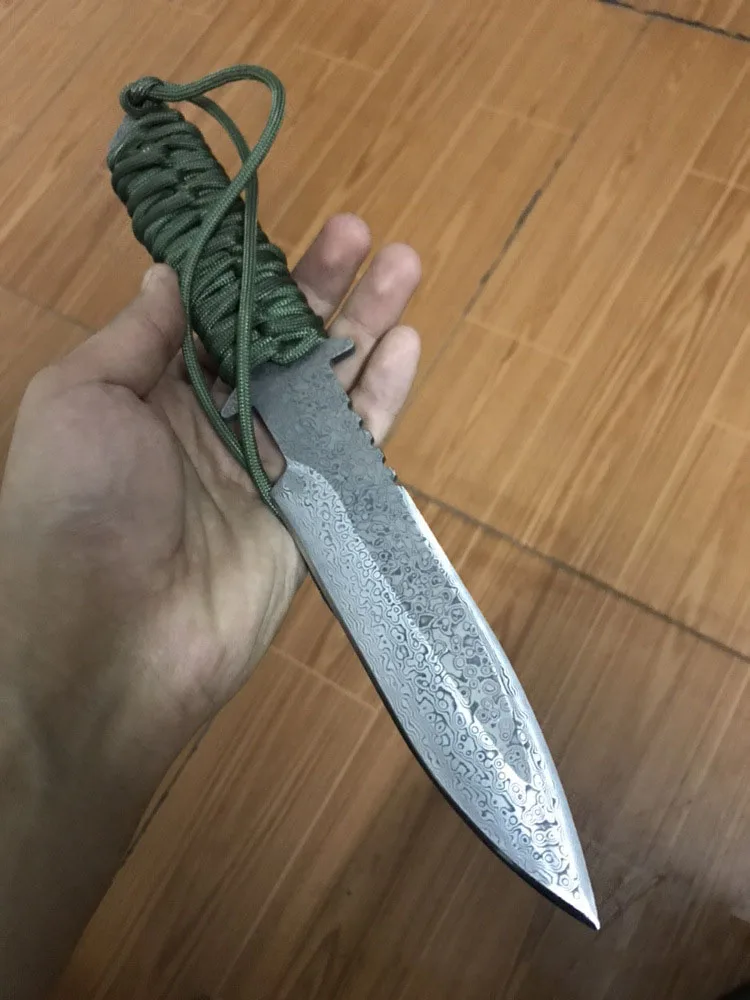 Damascus Steel Sandwich structure VG10 Clip Steel Already Quenched Blade Steel Raw materials Diy Knife 30x8.5x0.3cm
