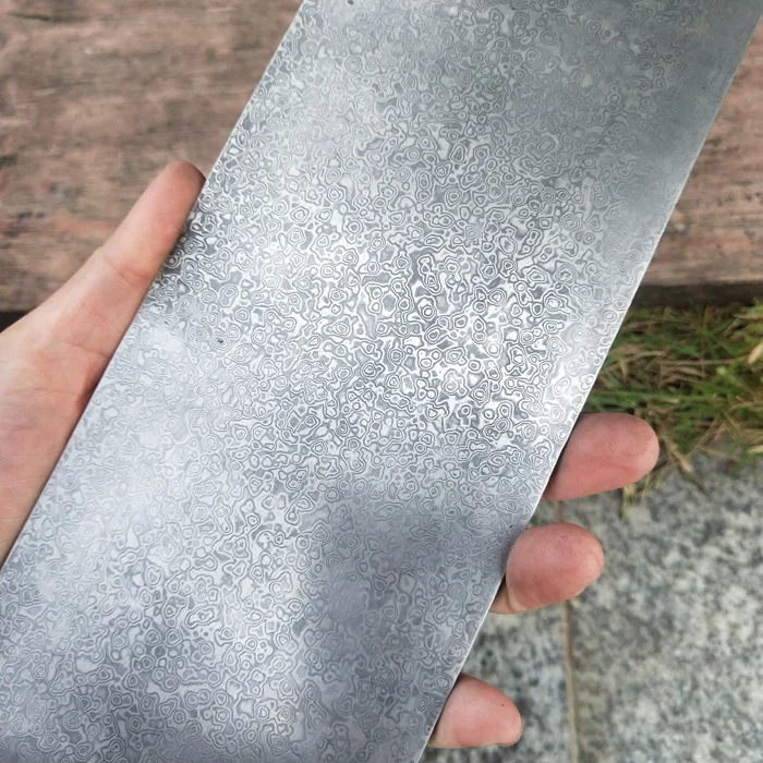 Damascus Steel Sandwich structure VG10 Clip Steel Already Quenched Blade Steel Raw materials Diy Knife 30x8.5x0.3cm