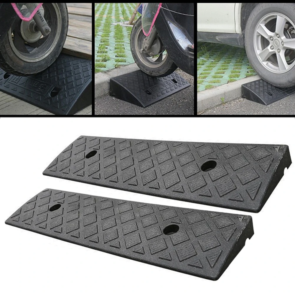 2PCS Plastic Kerb Ramp Non-Slip Threshold Ramp 30mm Height For Car Bicycles Wheelchairs Going Uphill Smooth Transitions