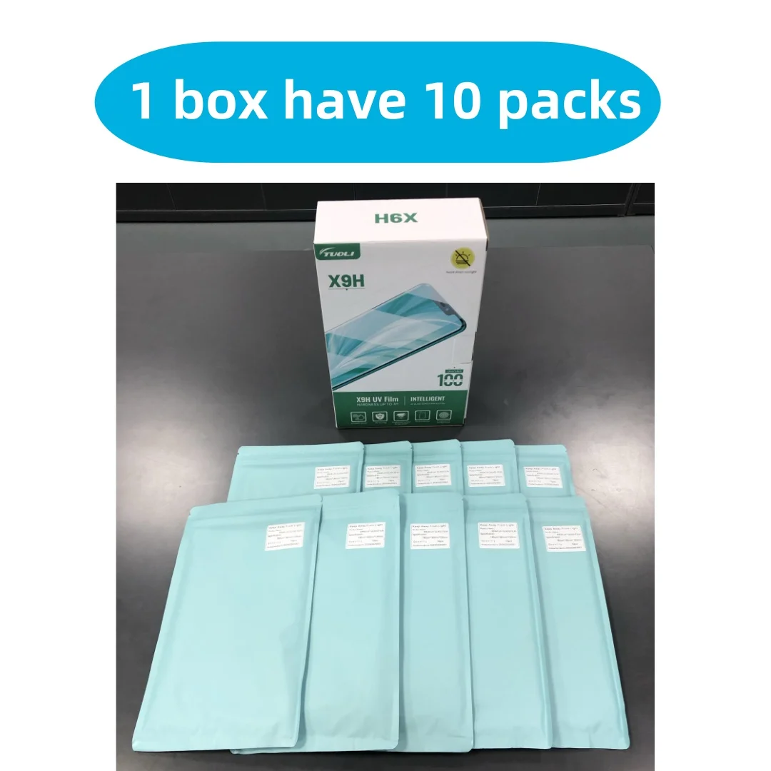 TUOLI 50pcs X9HA HD Protector Film Nano Liquid Uv Glue Tempered Glass Curing Clear Curved Screen Universal Any Type Mobile Phone