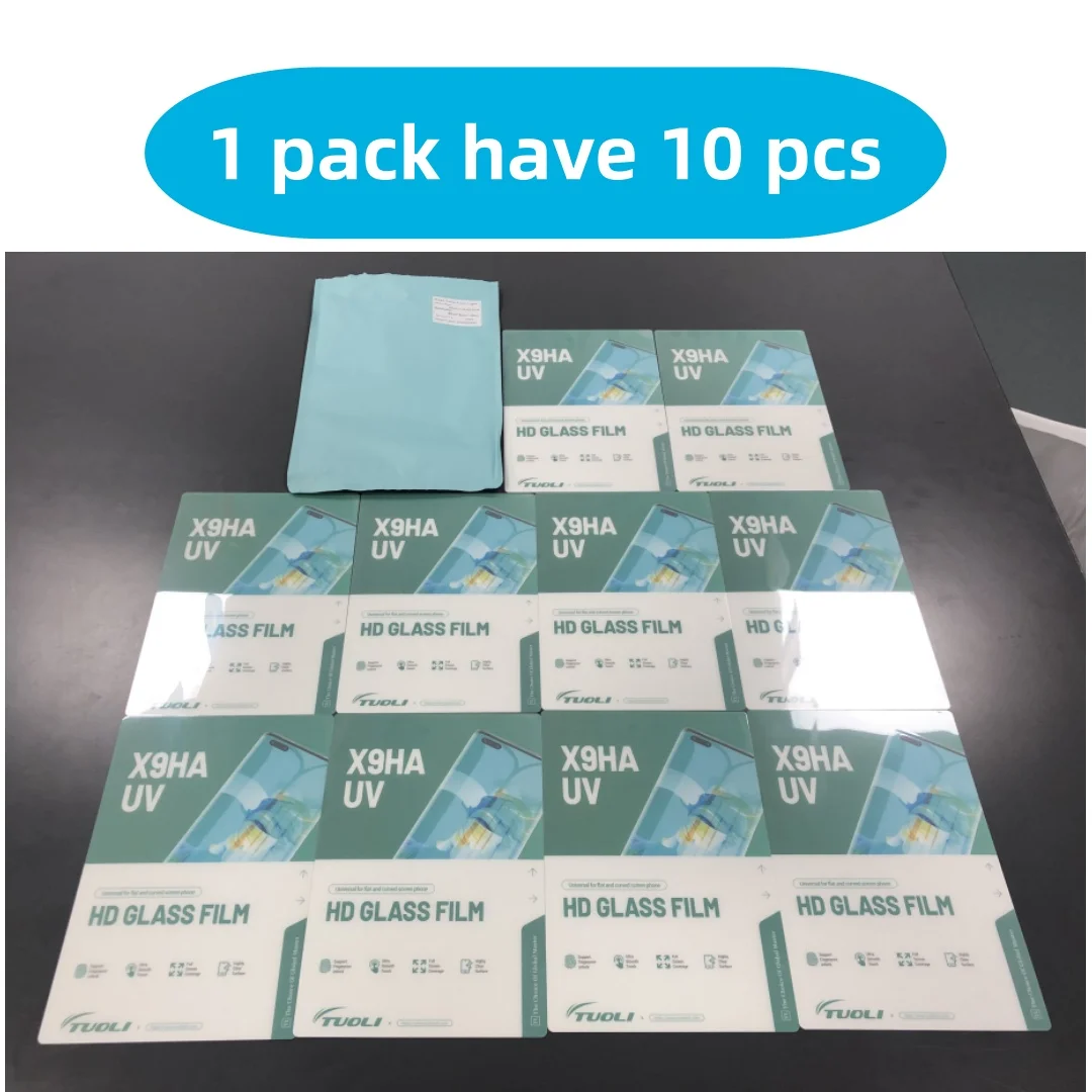 TUOLI 50pcs X9HA HD Protector Film Nano Liquid Uv Glue Tempered Glass Curing Clear Curved Screen Universal Any Type Mobile Phone