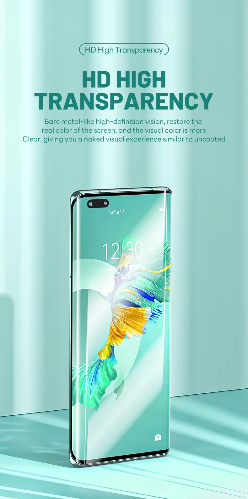 TUOLI 50pcs X9HA HD Protector Film Nano Liquid Uv Glue Tempered Glass Curing Clear Curved Screen Universal Any Type Mobile Phone