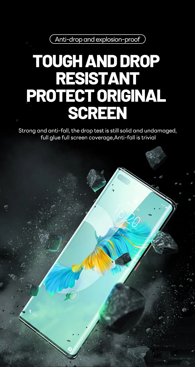 TUOLI 50pcs X9HA HD Protector Film Nano Liquid Uv Glue Tempered Glass Curing Clear Curved Screen Universal Any Type Mobile Phone