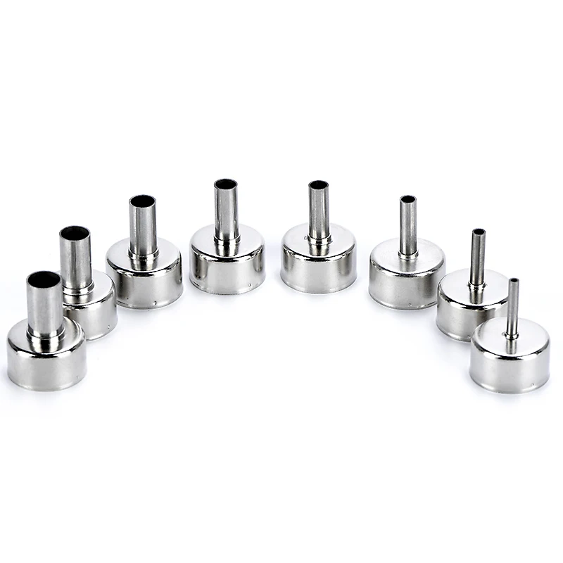 8pcs/Set Stainless Steel Universal Heat Gun Nozzles Kits for Air Pump Type Hot Air Soldering Station Repair Tool Parts