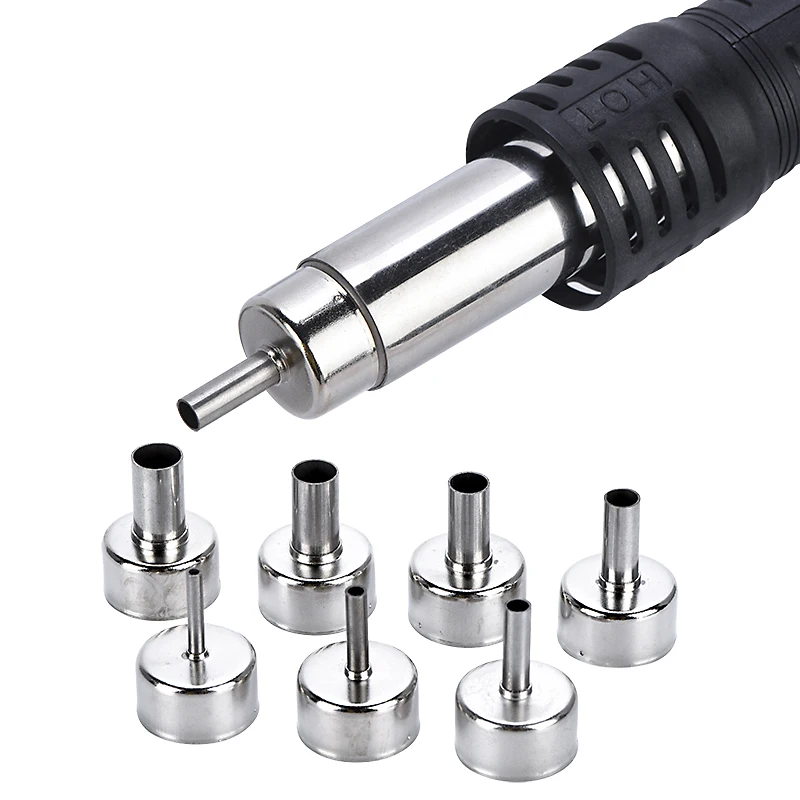 8pcs/Set Stainless Steel Universal Heat Gun Nozzles Kits for Air Pump Type Hot Air Soldering Station Repair Tool Parts