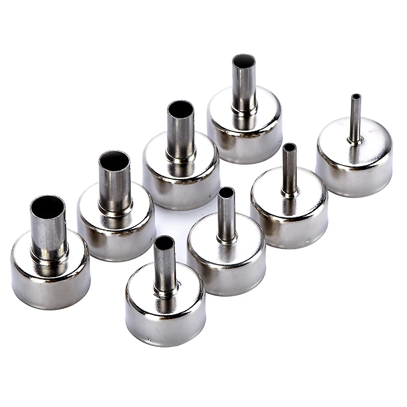 8pcs/Set Stainless Steel Universal Heat Gun Nozzles Kits for Air Pump Type Hot Air Soldering Station Repair Tool Parts