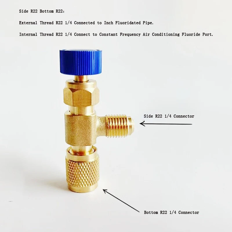 Air Conditioning Refrigeration Safety Valve R410A R22 1/4 " Refrigerant Charging Safety Liquid Copper Adapter Hand Tool Parts