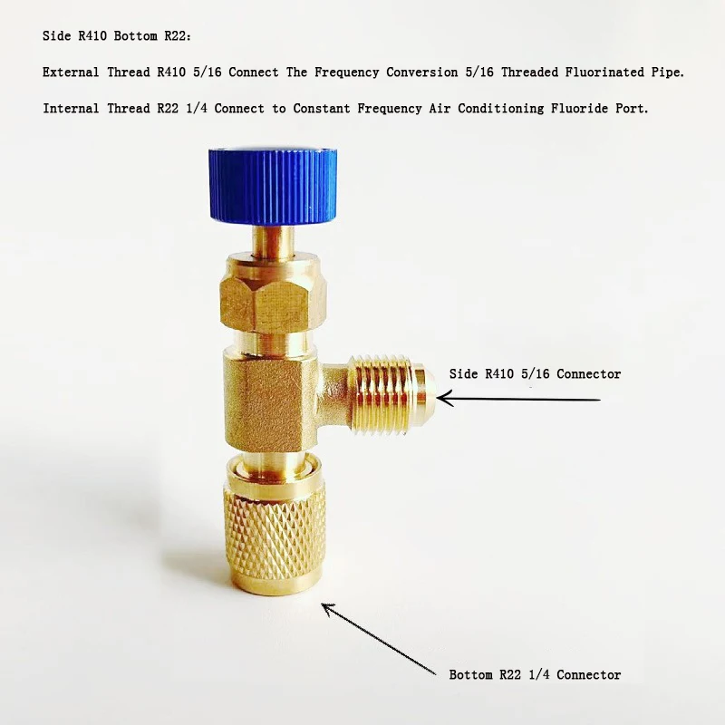 Air Conditioning Refrigeration Safety Valve R410A R22 1/4 " Refrigerant Charging Safety Liquid Copper Adapter Hand Tool Parts