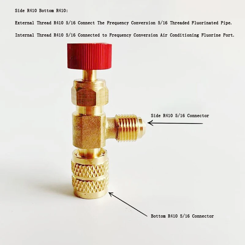 Air Conditioning Refrigeration Safety Valve R410A R22 1/4 " Refrigerant Charging Safety Liquid Copper Adapter Hand Tool Parts