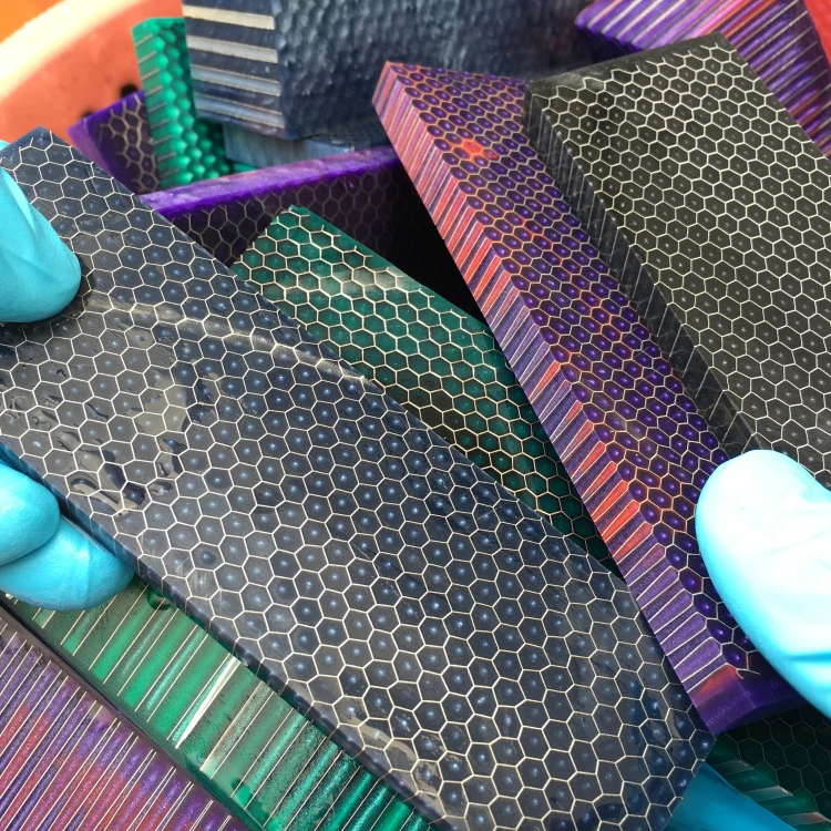 1piece C-Tek Snake Skin Honeycomb Resin Plate Patch Material for DIY Knife Making Handle Material 120x40x8mm