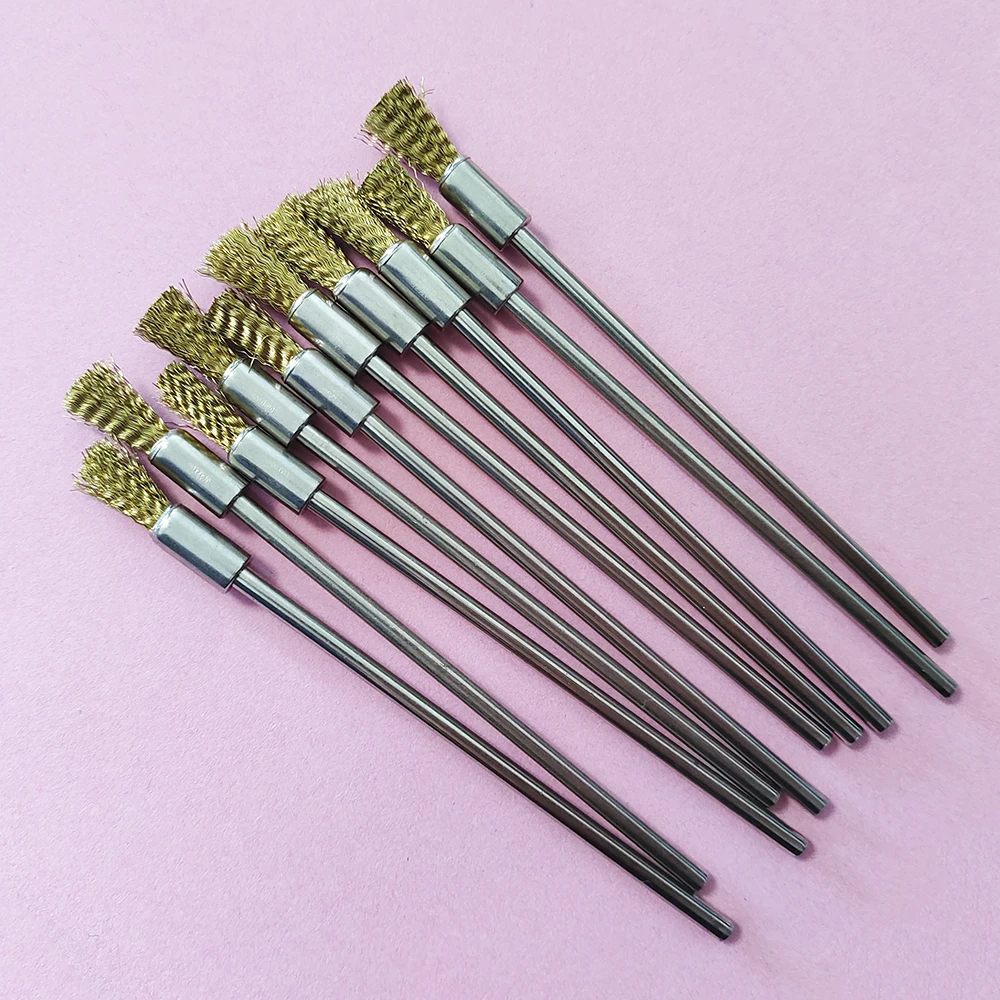 Rebuild Master 10/30/50pc Pen Wire 100mm 3.0 Shank Steel Cleaning End Rotary Tool Stainless Steel Brass Brush Rust Paint Removal