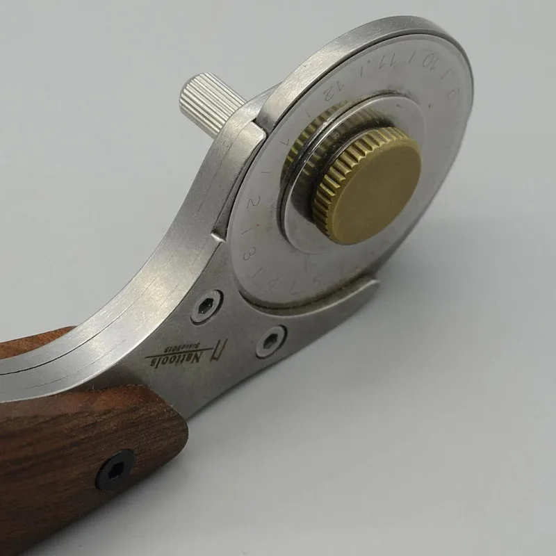 Nattools Full Metal Rotary Cutter Stainless Steel Leather Craft Knife Retractable Blade Walnut Handle 45 Mm