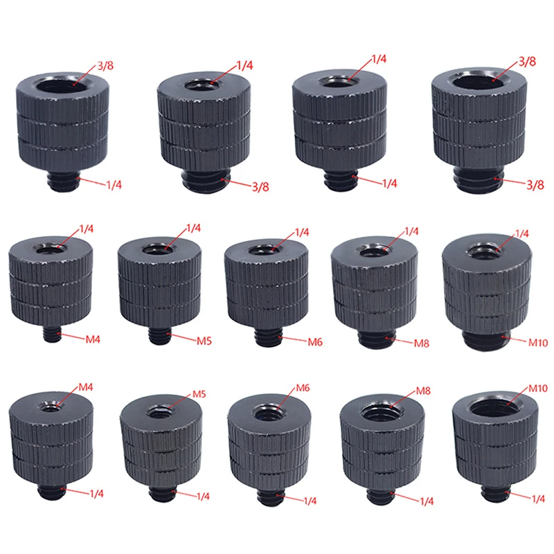 1/4 To M4M5 M6 M8 M10 Conversion Screw 3/8" Male To Female Thread Screw Mount Converter Adapter Standard 1/4 Mount Adapter Screw
