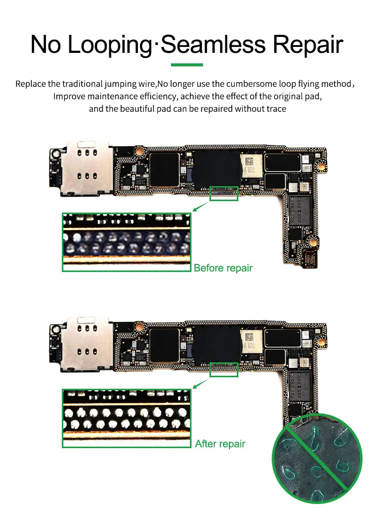 RELIFE RL-007GA-007G Dot Repairing Solder Lug Spot Soldering Pad Welding Board Flywire Replacement IC Repair Tool Fix 2761 1400