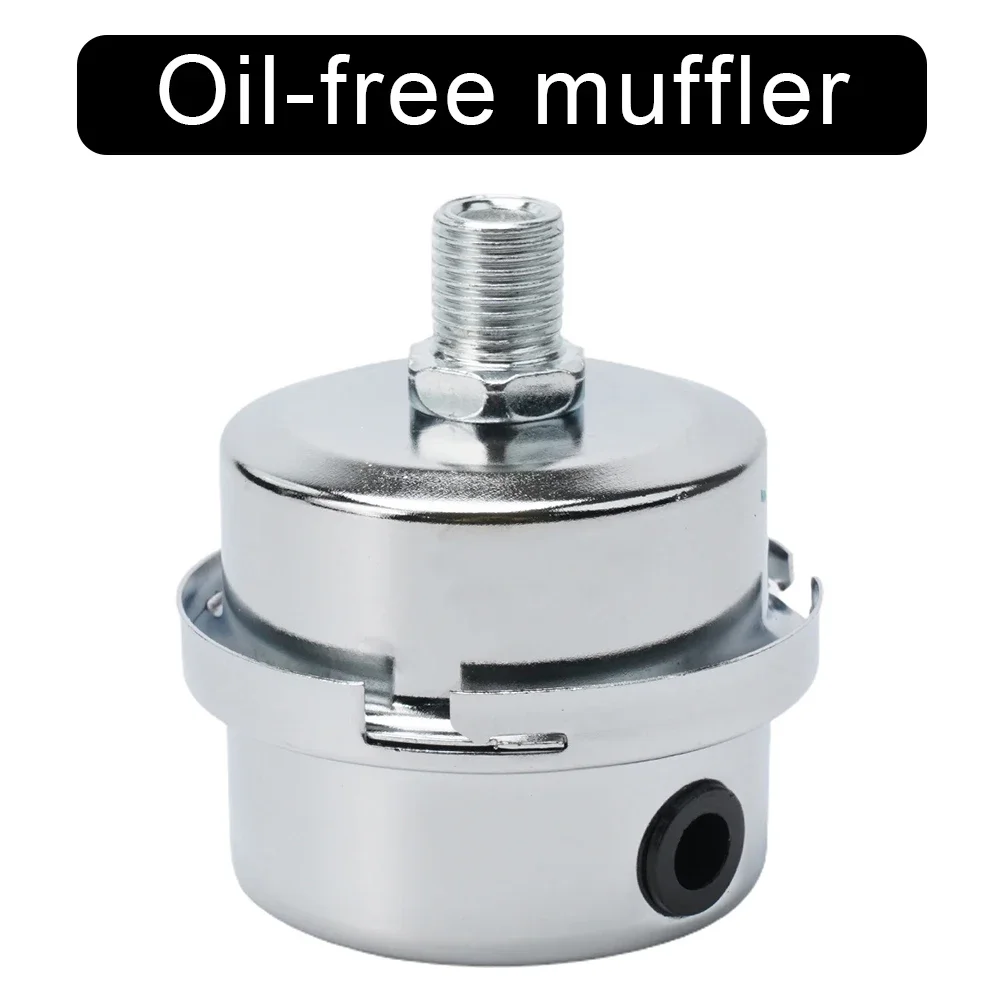 Metal Air Filter OilFree Muffler For 12 5mm/16mm/20mm Air Compressor Pump, Noise Reduction, Easy Installation Silver