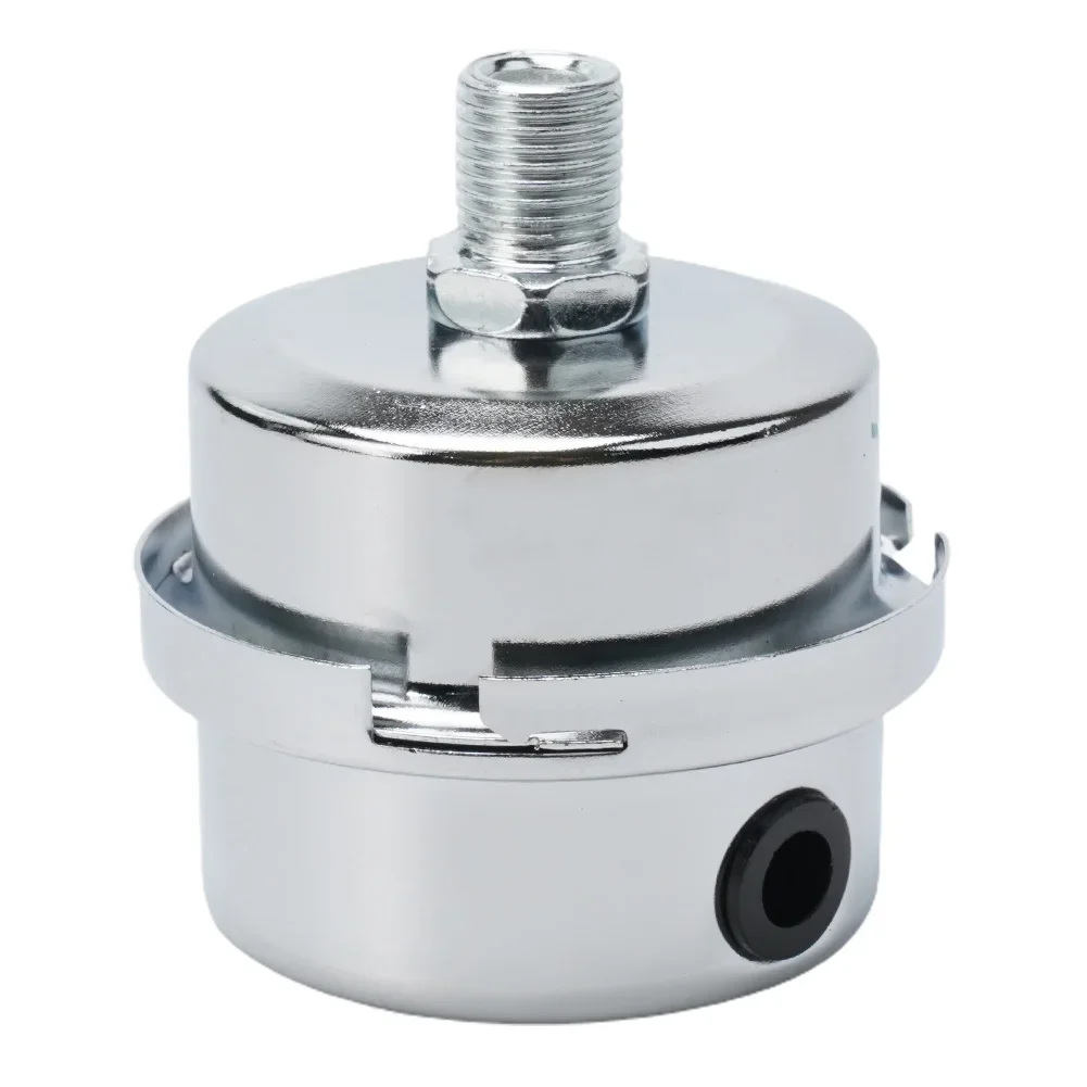 Metal Air Filter OilFree Muffler For 12 5mm/16mm/20mm Air Compressor Pump, Noise Reduction, Easy Installation Silver