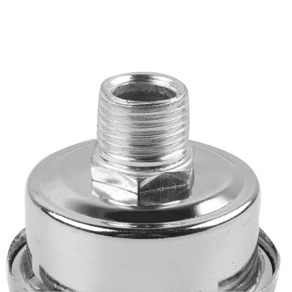 Metal Air Filter OilFree Muffler For 12 5mm/16mm/20mm Air Compressor Pump, Noise Reduction, Easy Installation Silver