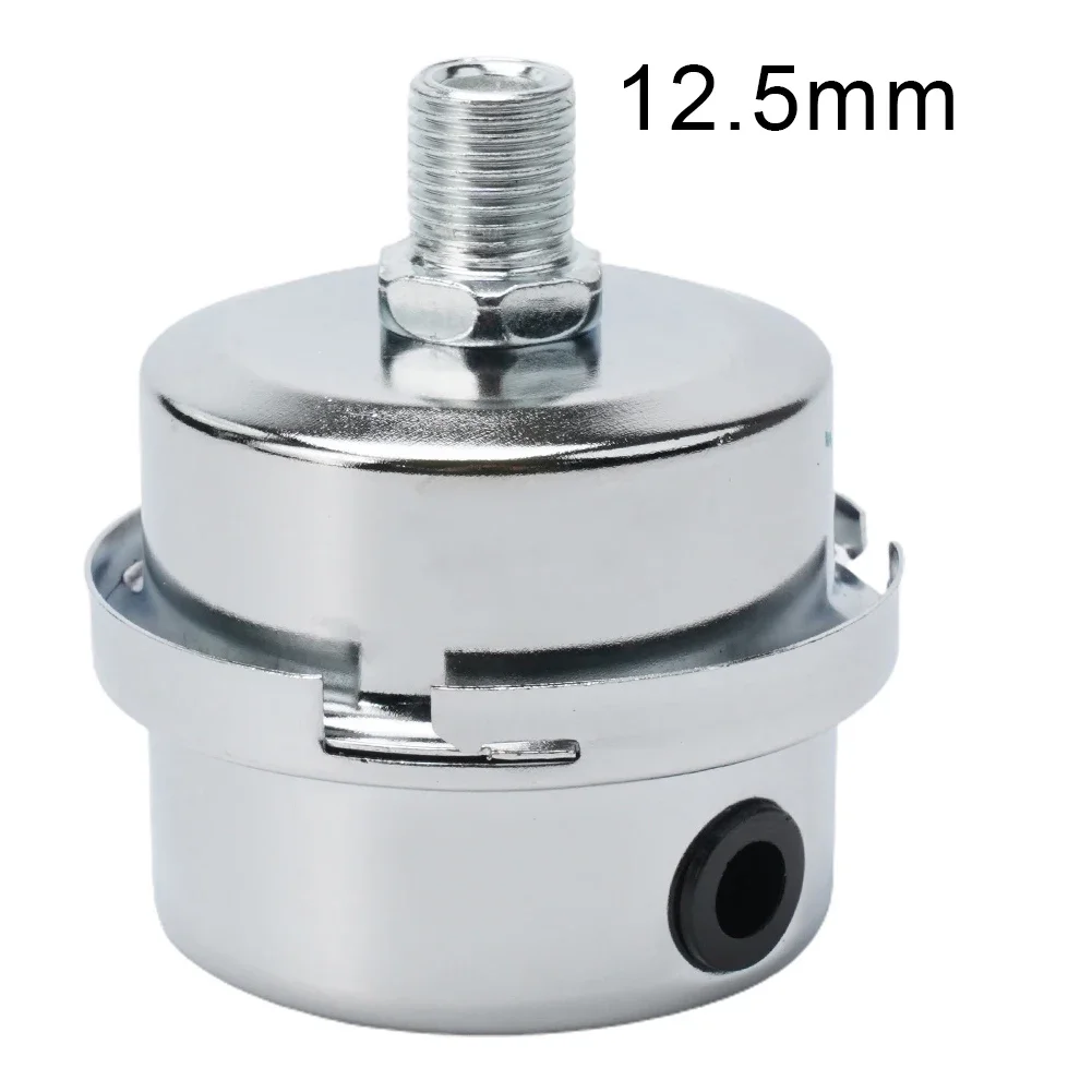 Metal Air Filter OilFree Muffler For 12 5mm/16mm/20mm Air Compressor Pump, Noise Reduction, Easy Installation Silver