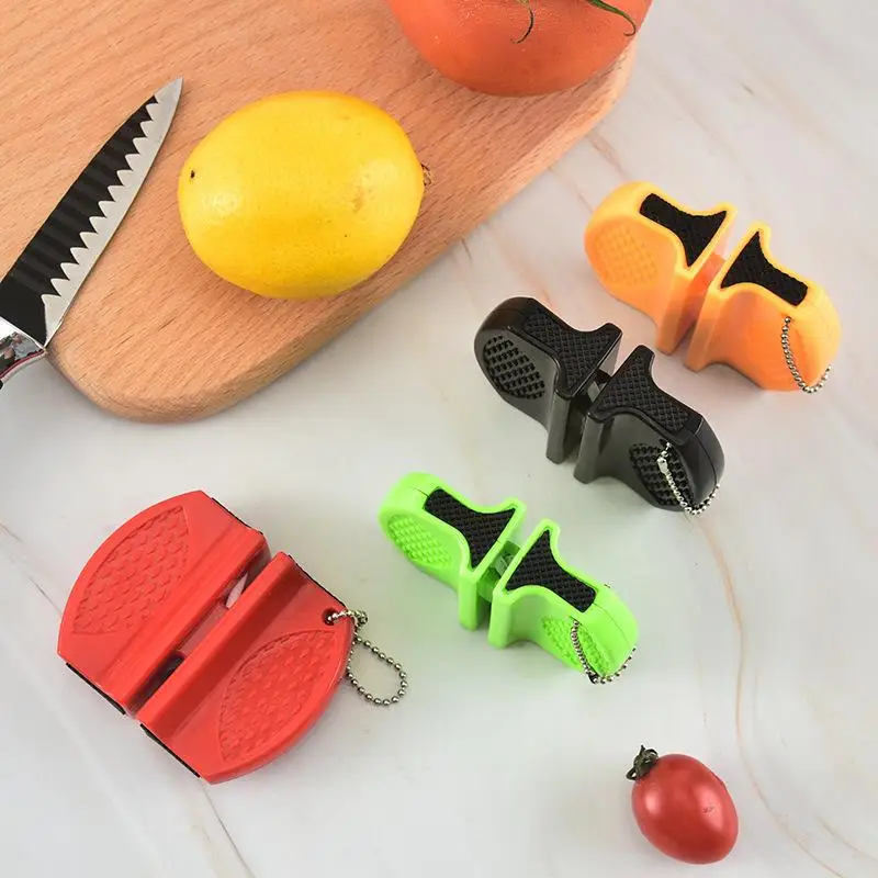 1pcs Mini Knife Sharpener Rough And Delicate Double Sided Sharpener Portable Ceramic Sharpener Pocket Outdoor Camping And Hiking