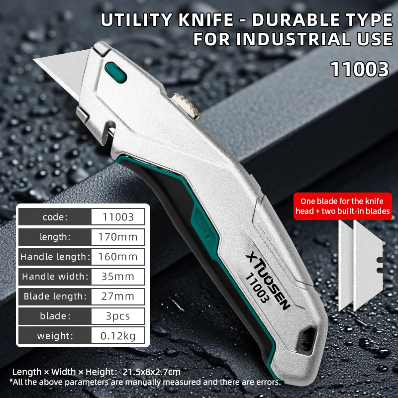 Aluminum Alloy Multifunctional Utility Knife Heavy Duty Box Cutter with Stainless Steel Blade for DIY ,Office