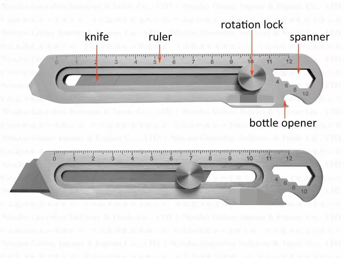 Aluminum Alloy Multifunctional Utility Knife Heavy Duty Box Cutter with Stainless Steel Blade for DIY ,Office
