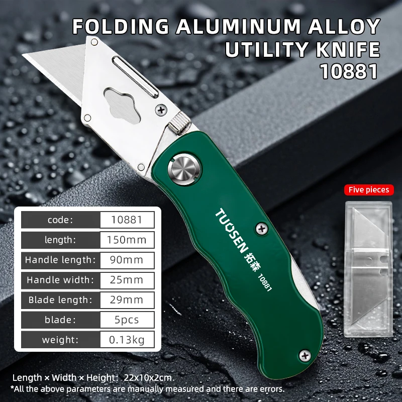 Aluminum Alloy Multifunctional Utility Knife Heavy Duty Box Cutter with Stainless Steel Blade for DIY ,Office