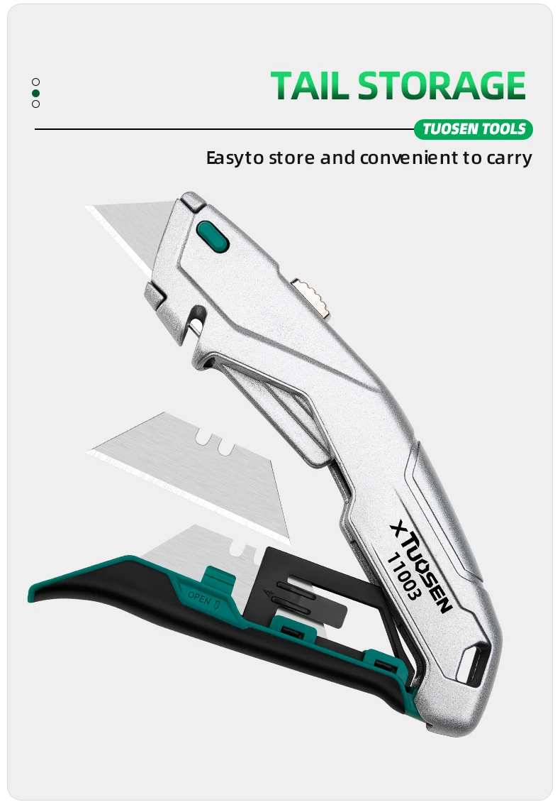 Aluminum Alloy Multifunctional Utility Knife Heavy Duty Box Cutter with Stainless Steel Blade for DIY ,Office
