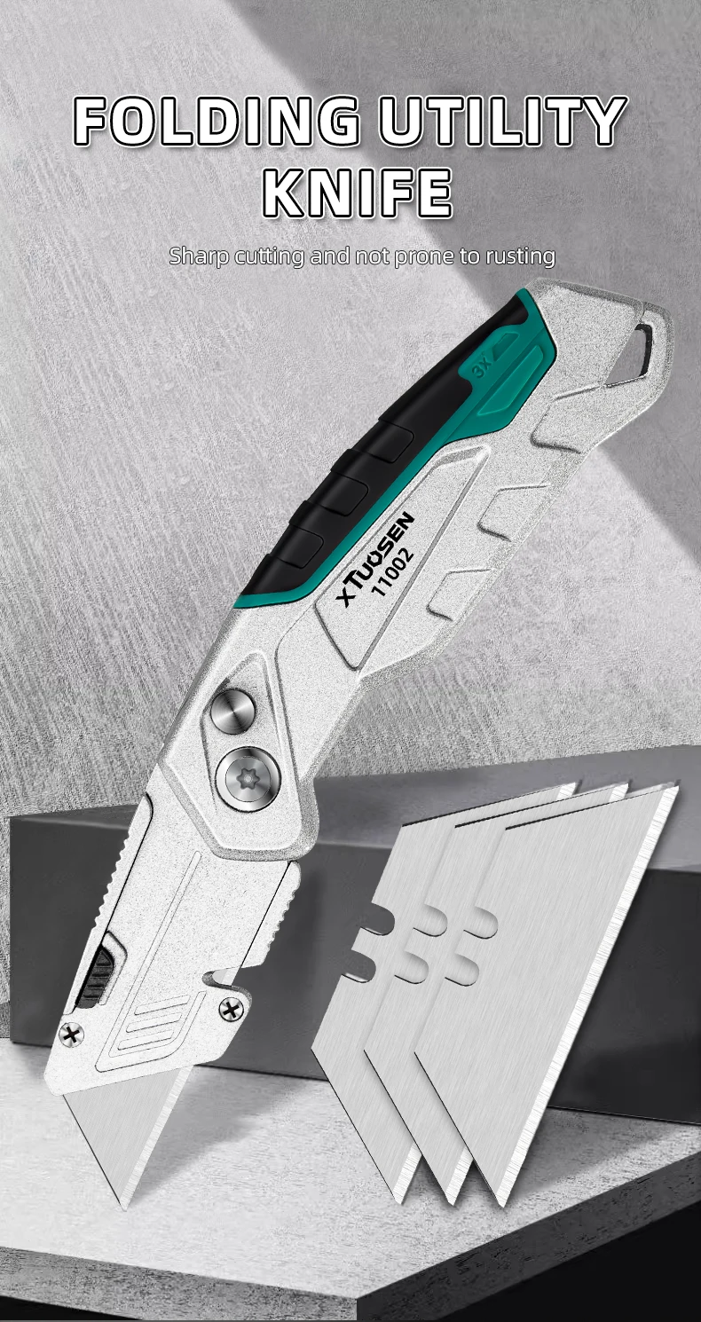 Aluminum Alloy Multifunctional Utility Knife Heavy Duty Box Cutter with Stainless Steel Blade for DIY ,Office