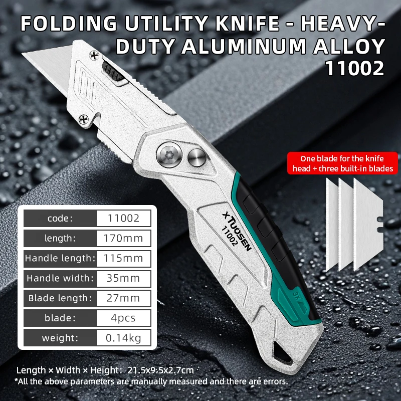 Aluminum Alloy Multifunctional Utility Knife Heavy Duty Box Cutter with Stainless Steel Blade for DIY ,Office
