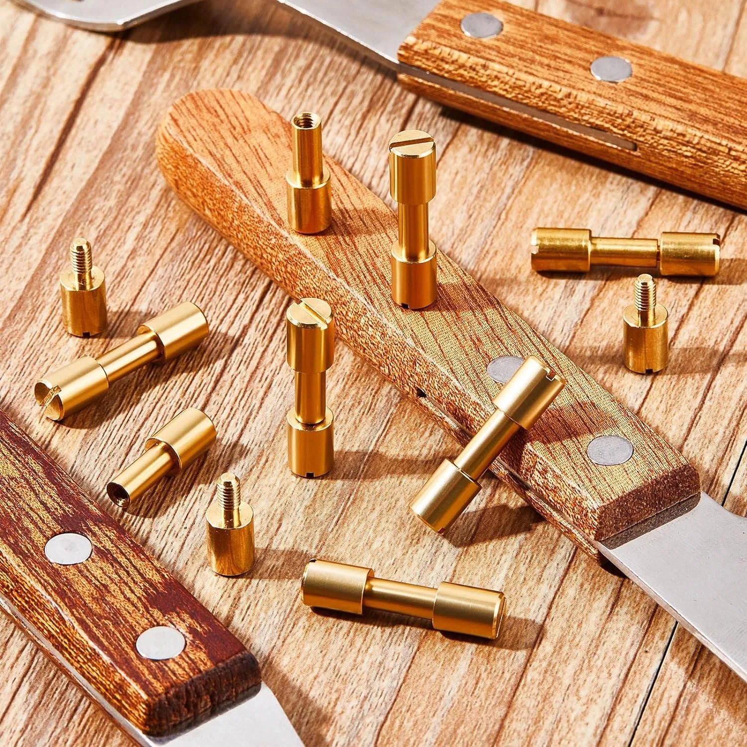 10pcs/lot Brass Corby Bolts Fastener DIY Knife Handle Screws Bolts Tactics Lock Rivet Knife Shaft Fastener