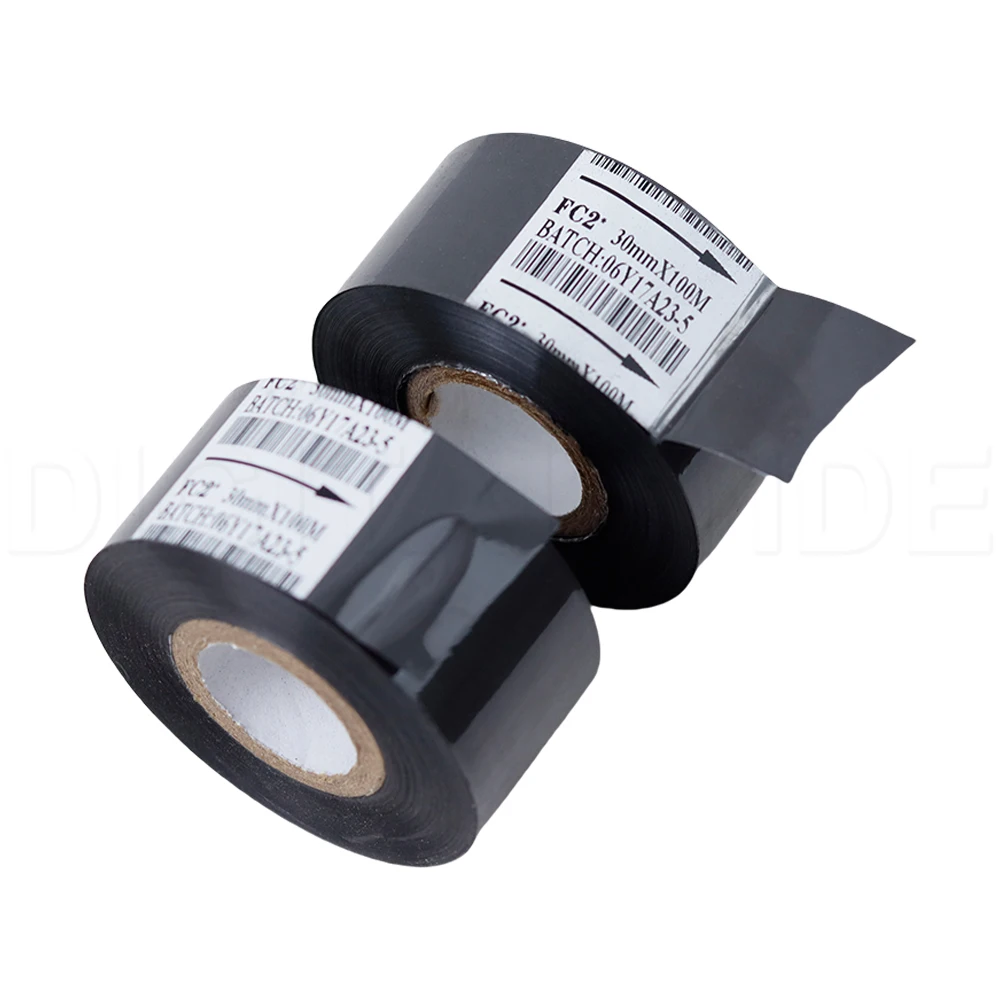 Hot Stamp Thermal Ribbon Of Ribbon Printing Machine 30*100m Date Code Printer Accessory Black 30mm Width For DY-8