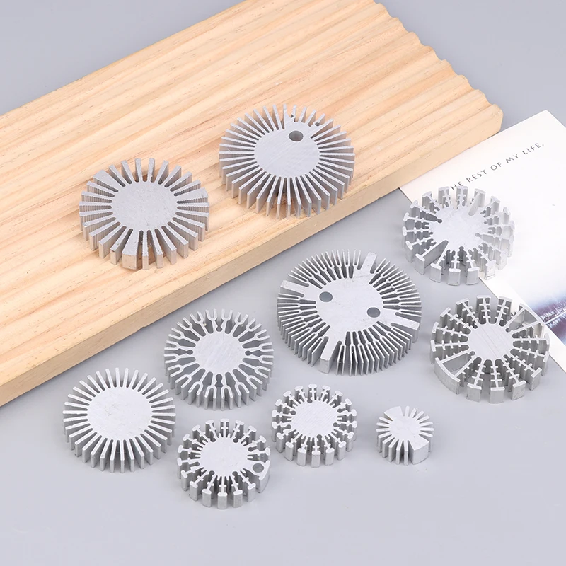 COB Radiator Diameter 25/37.5/40/48/50/53/60/65/67MM High Power Led Heatsink Sunflower Solid Radiator Round Alloy Aluminum