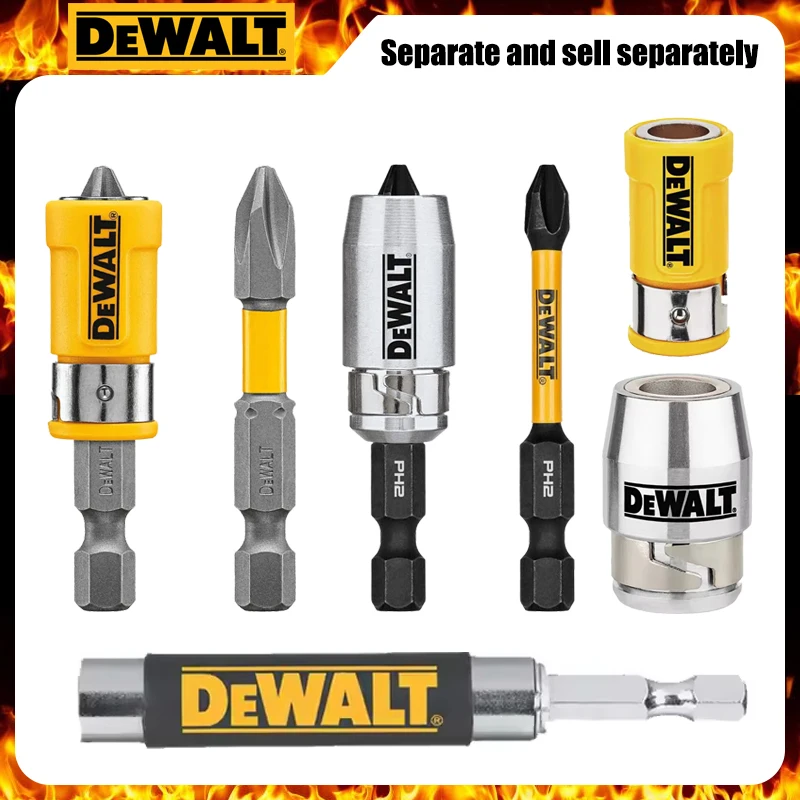 DEWALT PH2 HSS Bit Impact Yellow Silver Magnet Rng Sleeve Hexagonal Extension Rod Carpentry Screwdriver Power Tool Accessories