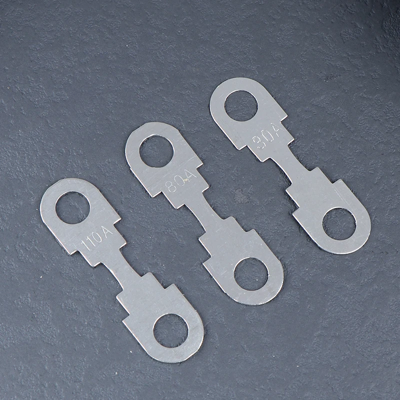 10Pcs 30A-150A 32VDC Automotive Car Flat Zinc Sheet Small Fuse Sheet For Car Fuse Round Hole Insert Fuse Auto Parts