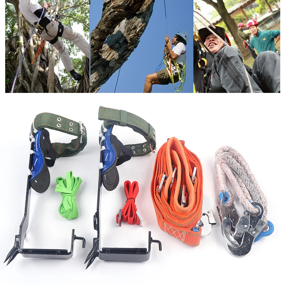 Tree Pole Climbing Spike Set Safety Belt Straps Portable Climb Trees Tool for Outdoor Fruit Pick