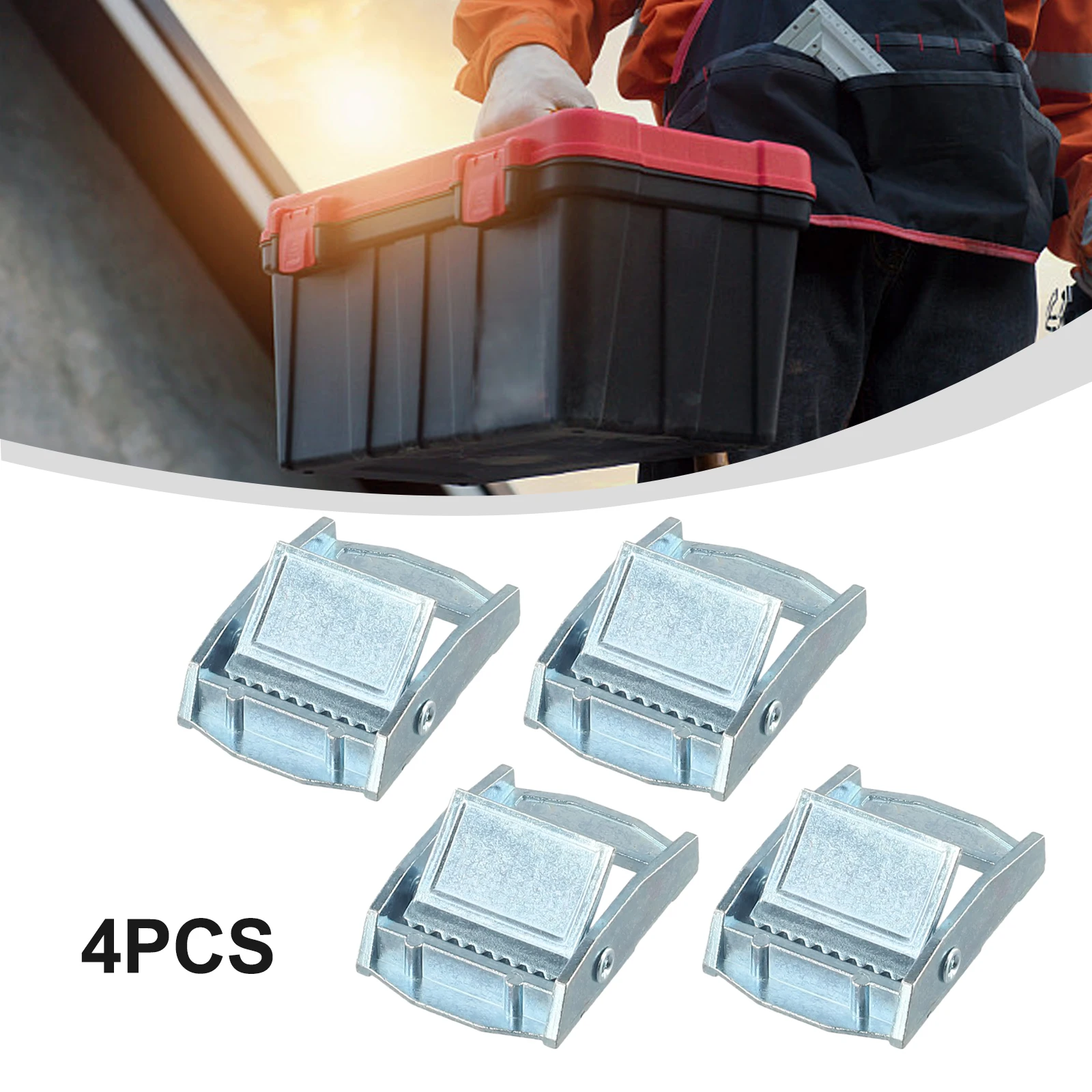 4Pcs Outdoor Camping Climbing Zinc Alloy Buckles For Heavy Duty Tie‑down Cargoes Strap Fixed Tensioner 25mm For Cases Luggage
