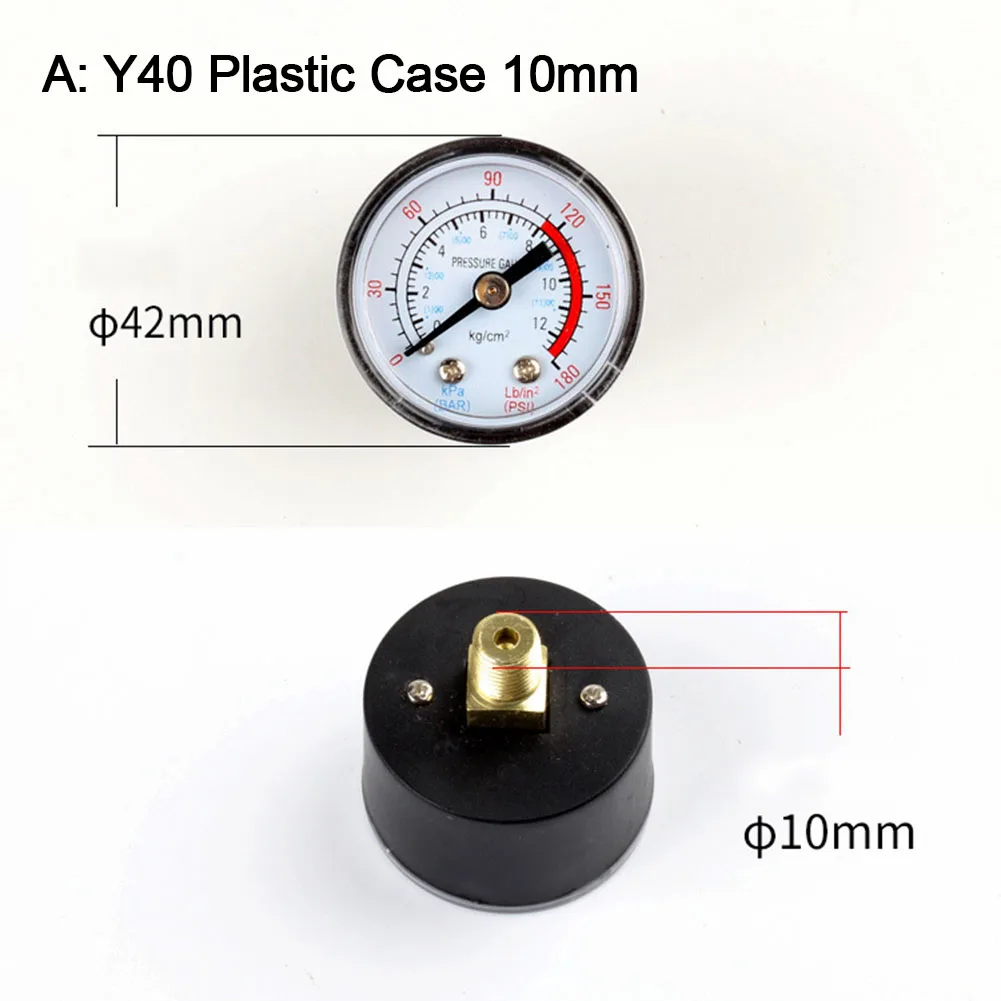 Y40 Y50 0-180PSI Gas Water Fuel Liquids Meter Pressure Gauge For Air Compressor