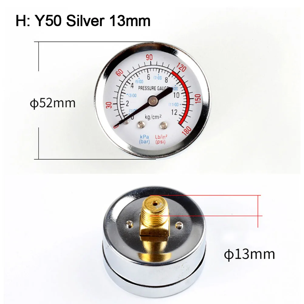 Y40 Y50 0-180PSI Gas Water Fuel Liquids Meter Pressure Gauge For Air Compressor