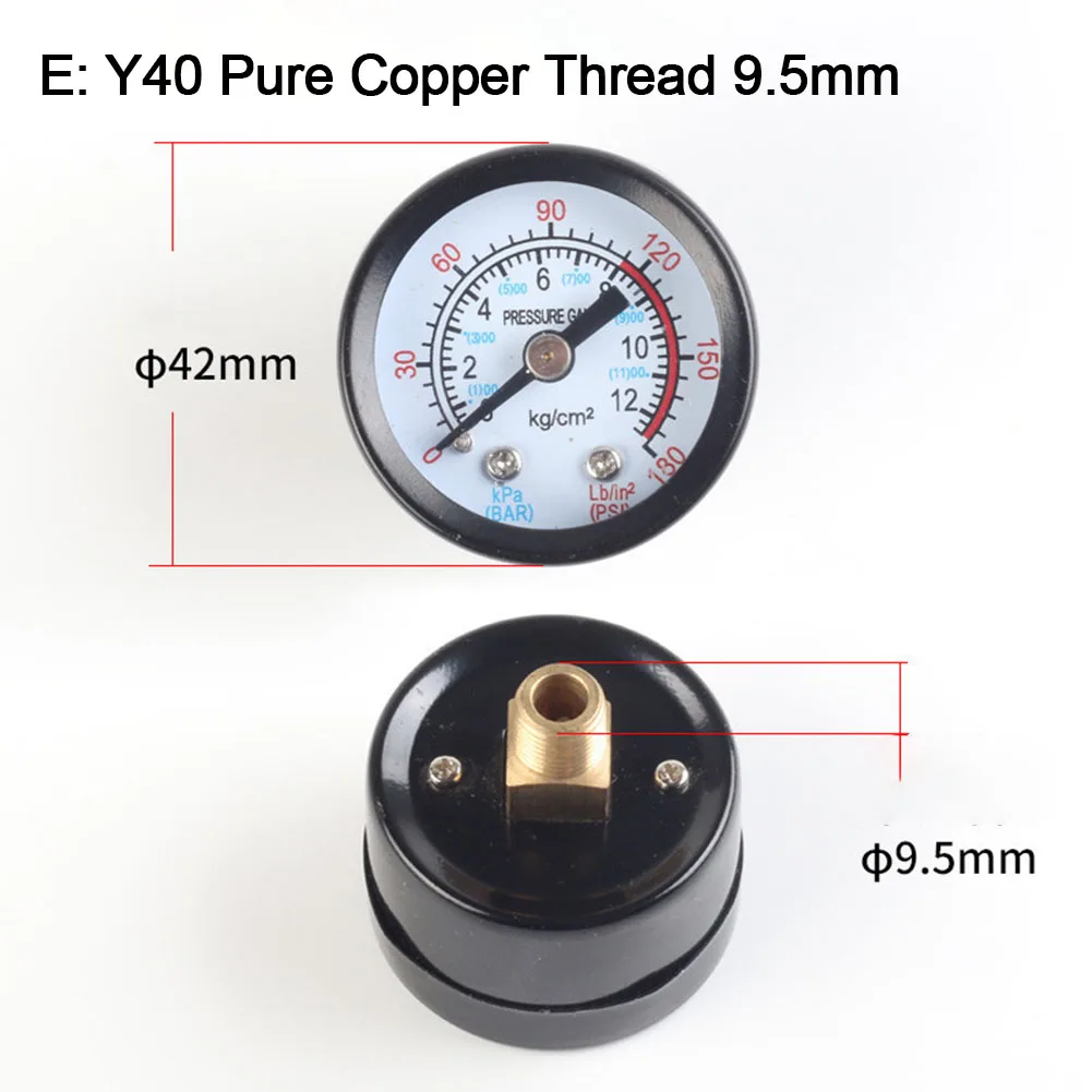 Y40 Y50 0-180PSI Gas Water Fuel Liquids Meter Pressure Gauge For Air Compressor