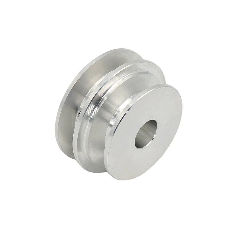 Aluminum Alloy 40/50MM Double Groove Pulley 8-20MM Fixed Bore V-Shape Pulley Wheel