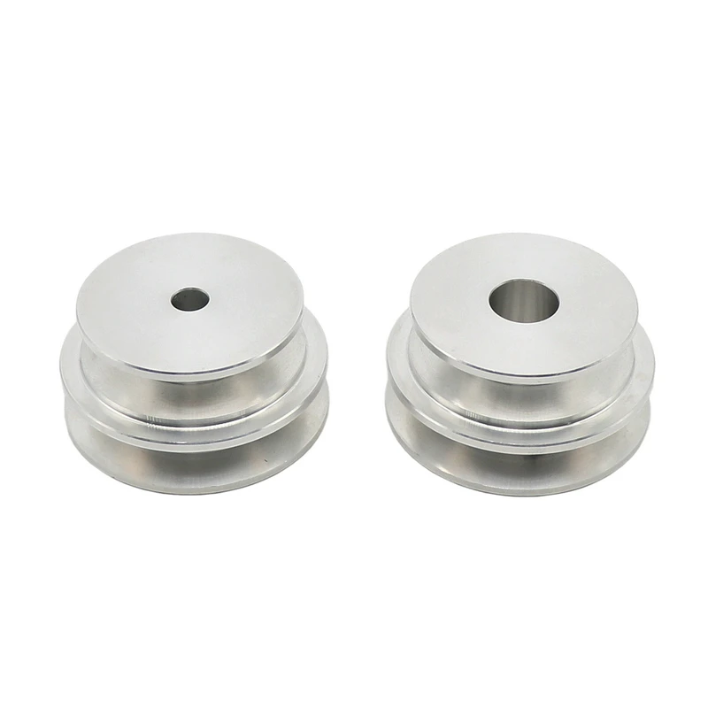 Aluminum Alloy 40/50MM Double Groove Pulley 8-20MM Fixed Bore V-Shape Pulley Wheel