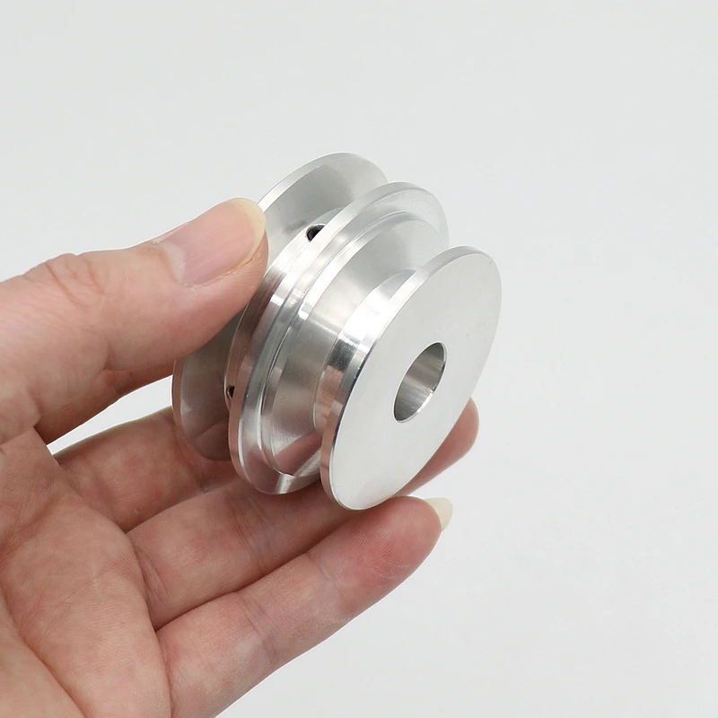 Aluminum Alloy 40/50MM Double Groove Pulley 8-20MM Fixed Bore V-Shape Pulley Wheel