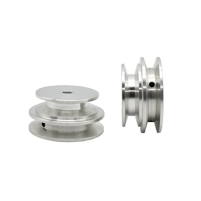 Aluminum Alloy 40/50MM Double Groove Pulley 8-20MM Fixed Bore V-Shape Pulley Wheel