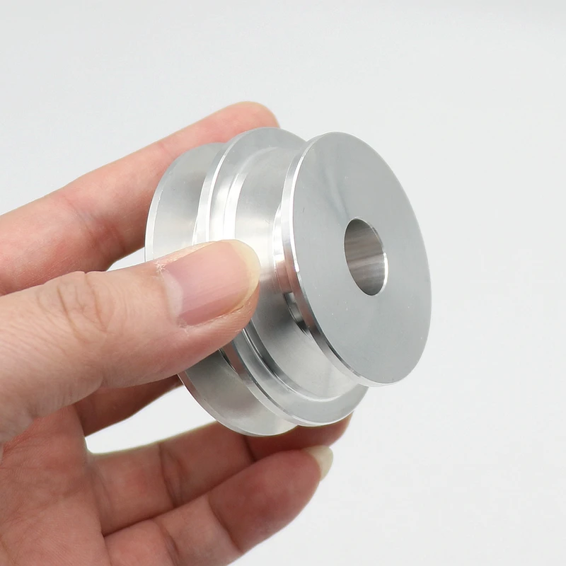 Aluminum Alloy 40/50MM Double Groove Pulley 8-20MM Fixed Bore V-Shape Pulley Wheel