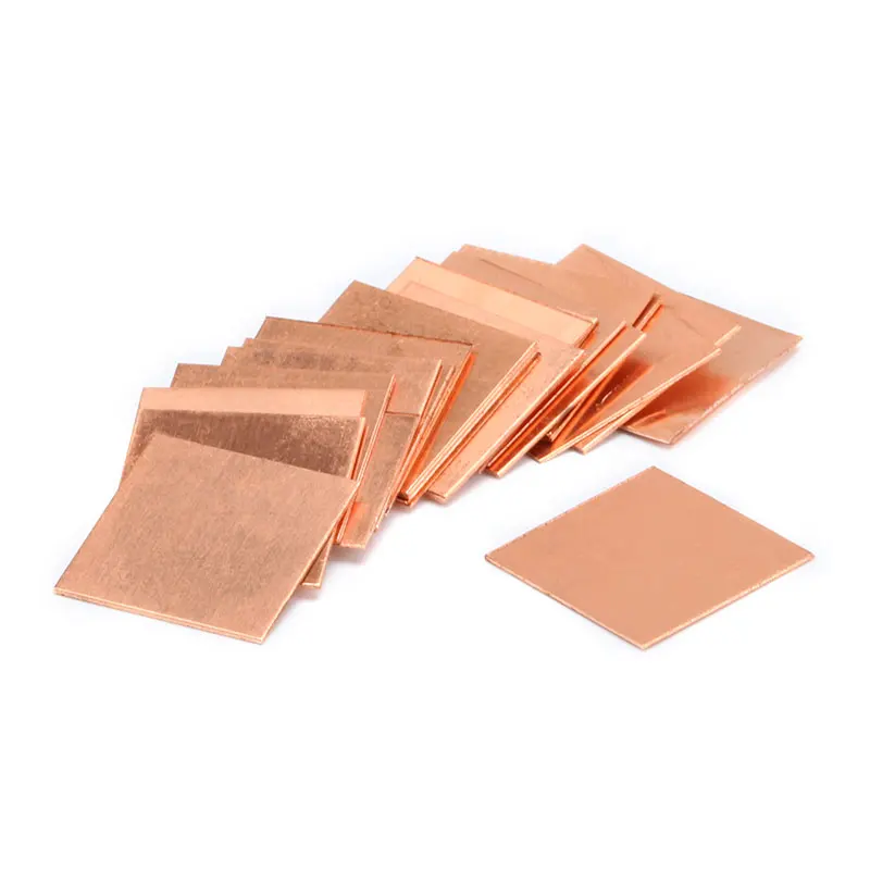 10Pcs 0.3mm/0.5mm/0.8mm/1.0mm Laptop Copper Sheet Plate Strip Shim Thermal Pad Heatsink Sheet For GPU CPU VGA Chip RAM Cooling
