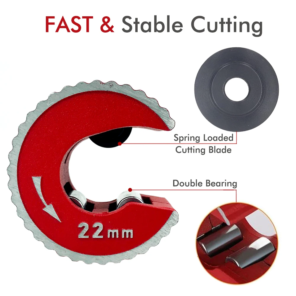New Round Pipe Tube Cutter Aluminium Alloy Body Self Locking for Copper Tube Aluminium PVC Plastic Mini Round Pipe Cutter Tool